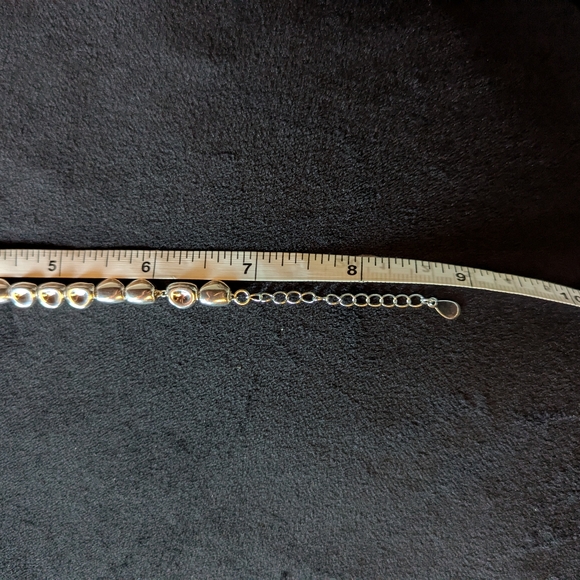 925 Solid Sterling Silver Beaded Bangle Bracelet Minimalist Quiet Luxury - Picture 6 of 6